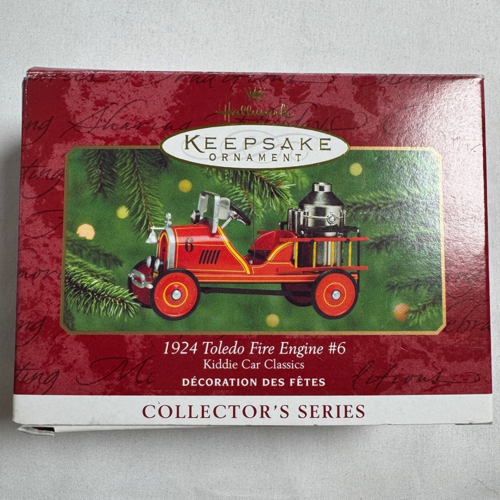 Hallmark Keepsake 2000 1924 Toledo Fire Engine #6 Kiddie Car Classics Ornament